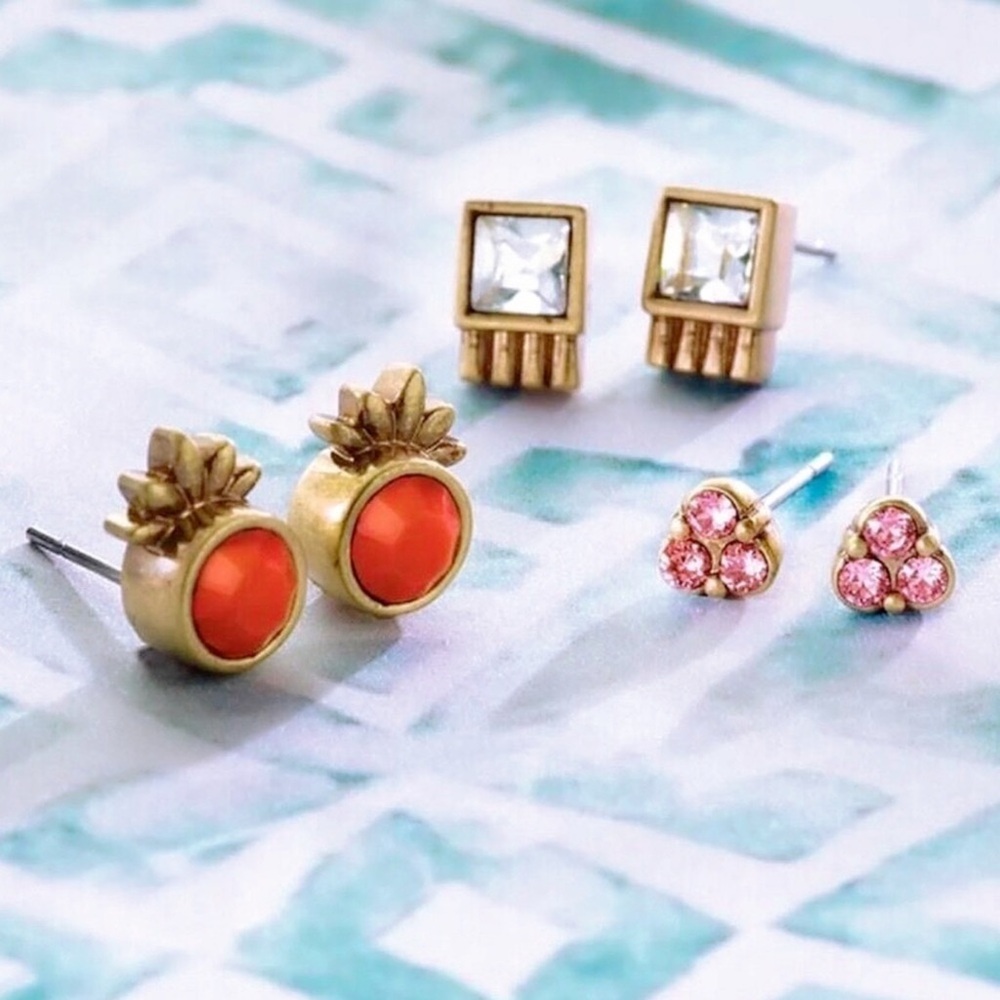 Silpada Color Riot Post Earrings Swarovski Crystal Brass NWT - Picture 5 of 10